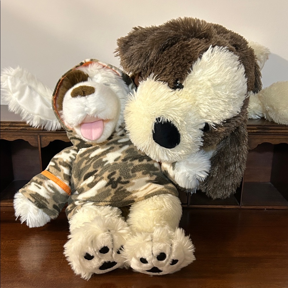 Plush Dog Duo, build a bear and Kelly Toy plush